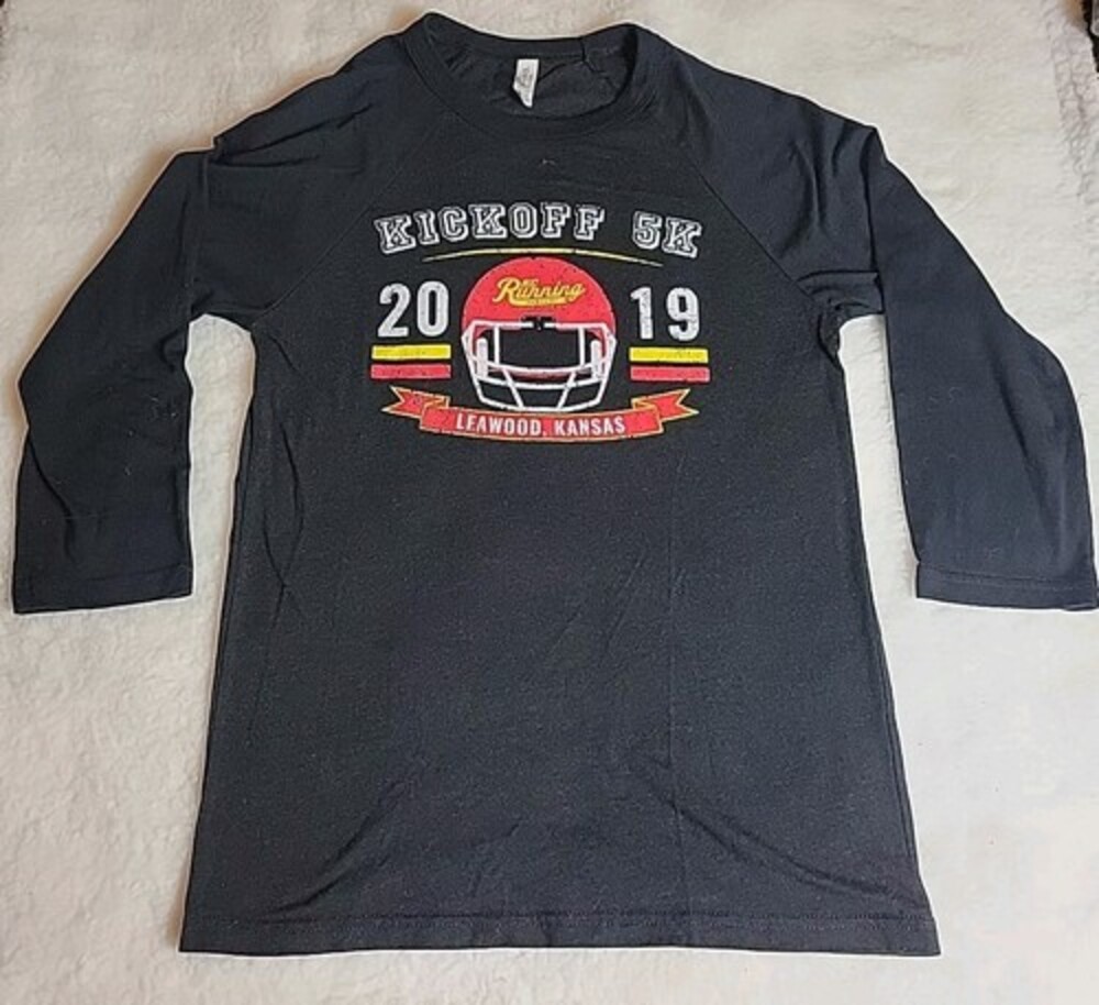 Kansas City Chiefs Kickoff 5K T-shirt Small Black Raglan NFL 2019